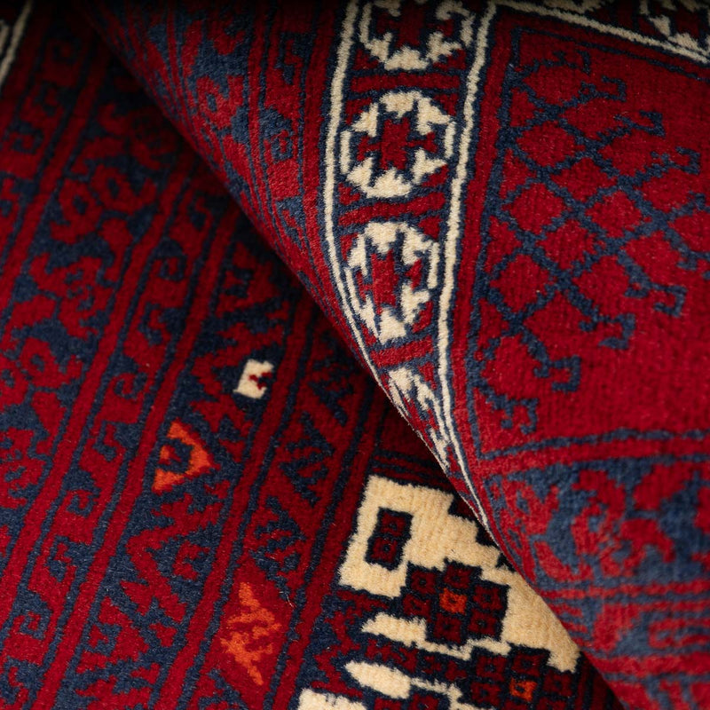 שטיח אפגנן קונדוז 00 אדום 246*151 | Afghan Kunduz Hand-Knotted