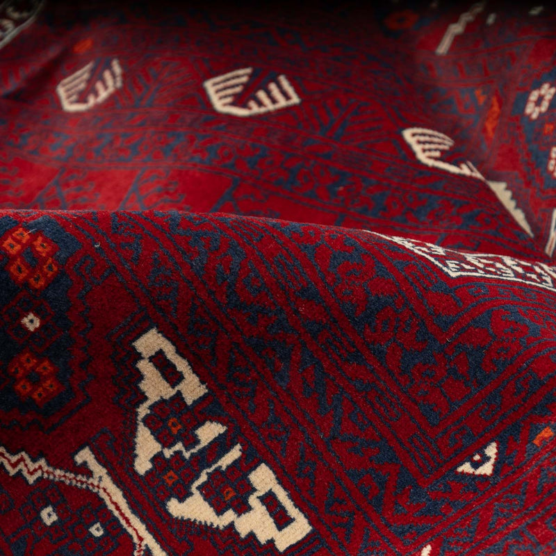 שטיח אפגנן קונדוז 00 אדום 246*151 | Afghan Kunduz Hand-Knotted