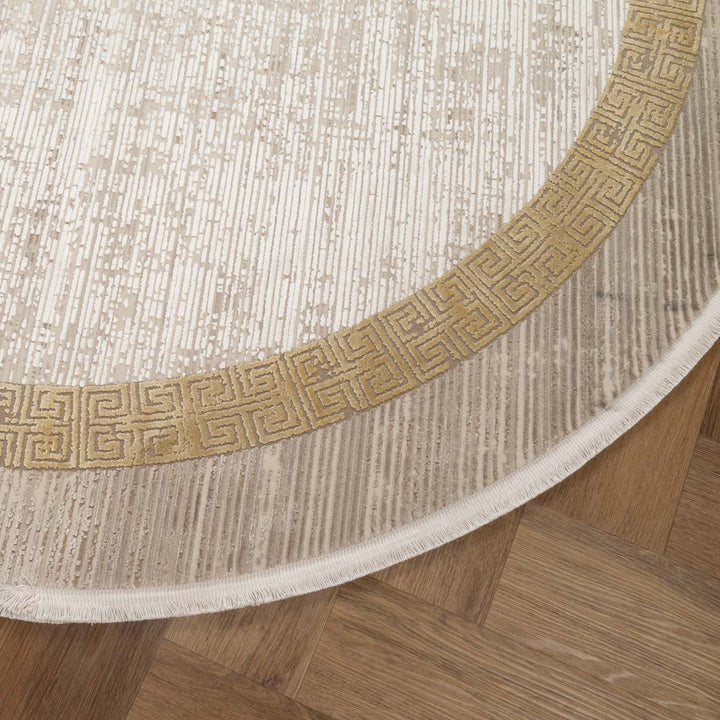 שטיח נול בוטיק 21 בז'\זהב עגול | Nool boutique