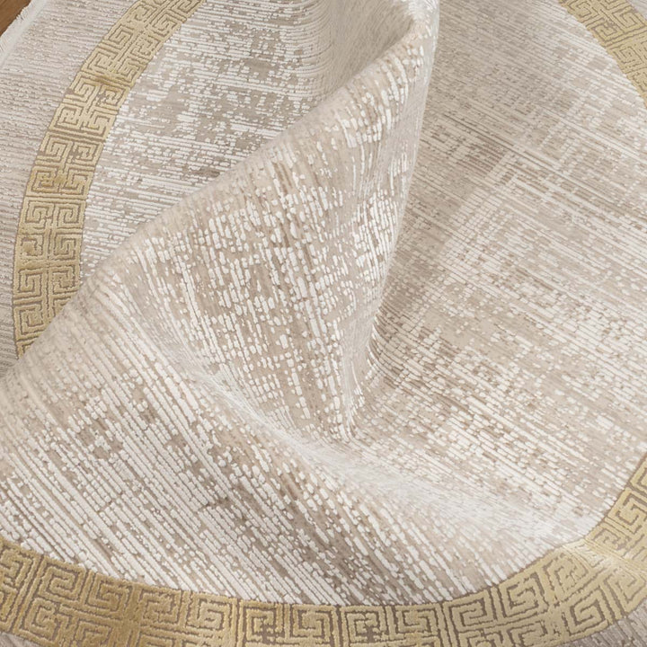 שטיח נול בוטיק 21 בז'\זהב עגול | Nool boutique