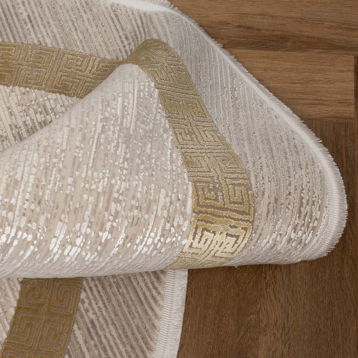 שטיח נול בוטיק 21 בז'\זהב עגול | Nool boutique