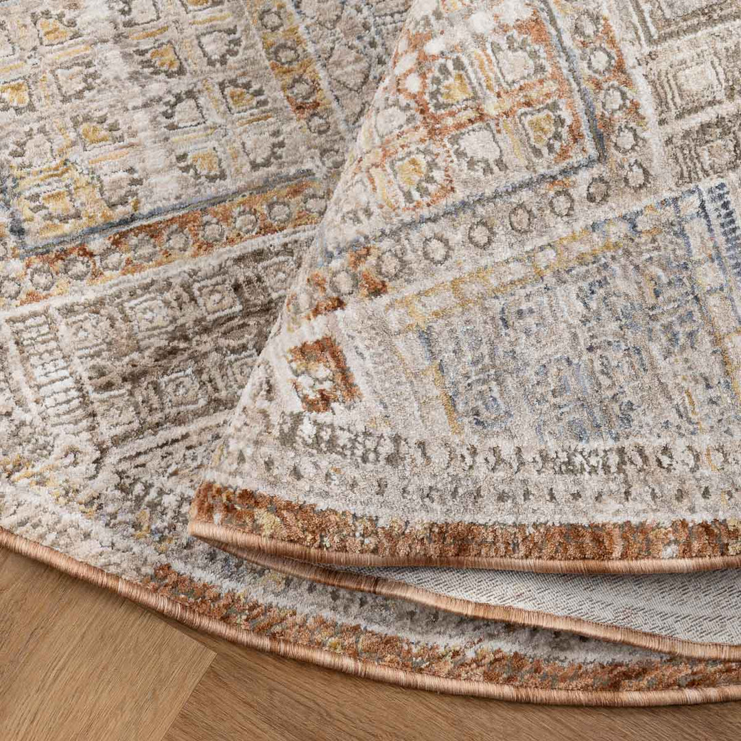 שטיח הריטאז' 08 בז'/קוניאק עגול | Heritage