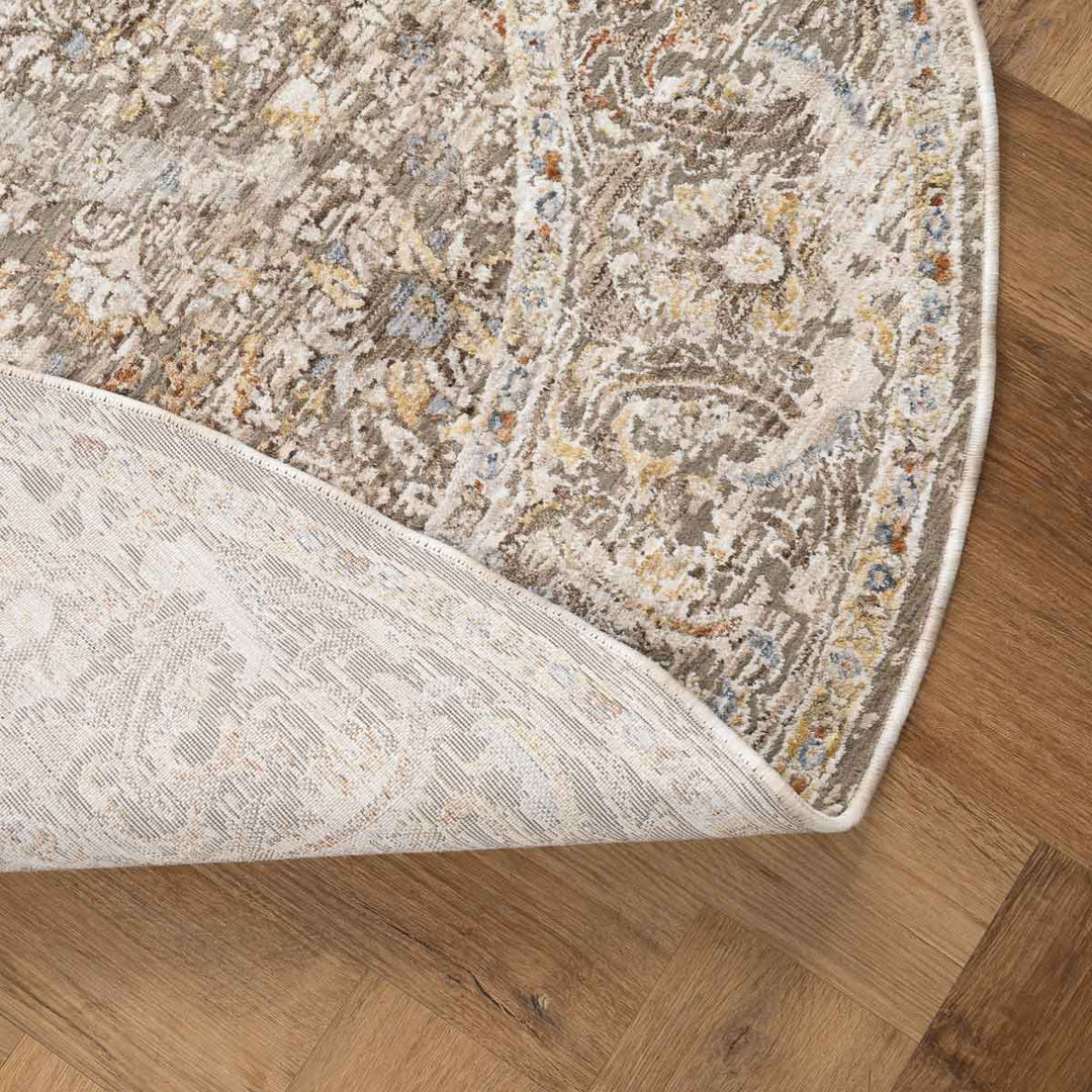 שטיח הריטאז' 09 אפור/קוניאק עגול | Heritage