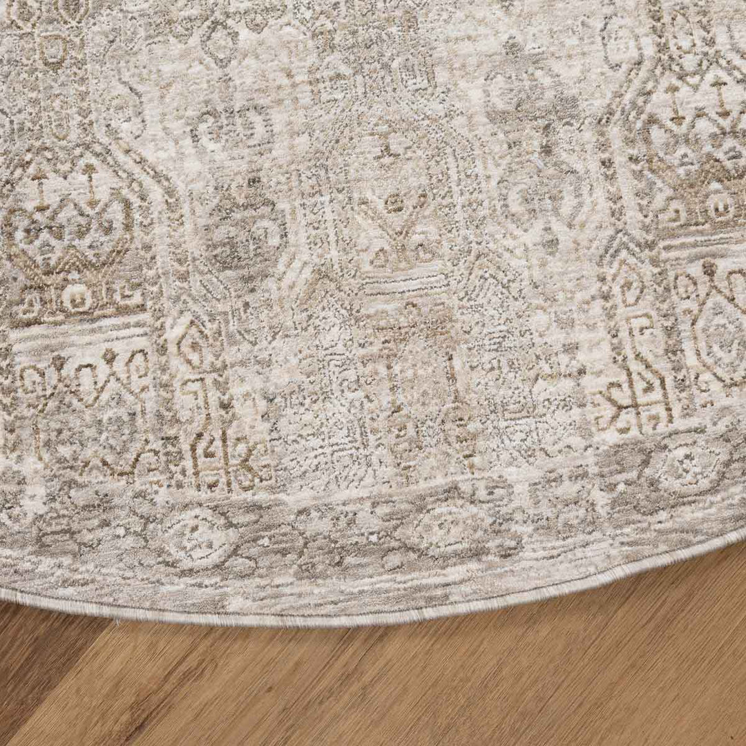 שטיח הריטאז' 10 אפור/בז' עגול | Heritage