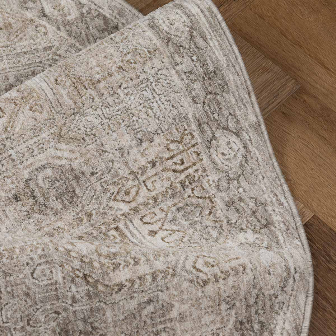 שטיח הריטאז' 10 אפור/בז' עגול | Heritage