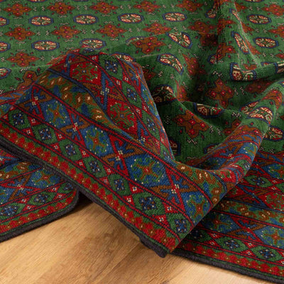שטיח אפגני בוכרה 00 ירוק 356*258 | Bokhara Rug