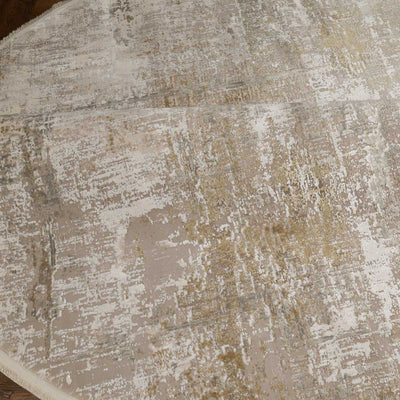 שטיח נול פרמיום 316 קרם/זהב עגול | Nool Premium