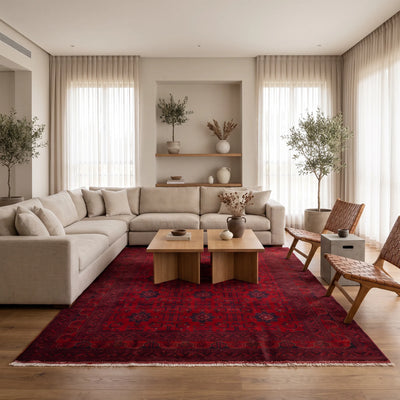 שטיח אפגני חלממדי קונדוז 00 אדום 296*208, Dreamy Morning Glow, styled props.