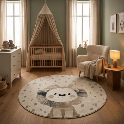 שטיח אריה 01 קרם עגול, Cozy Evening Mood, styled props.