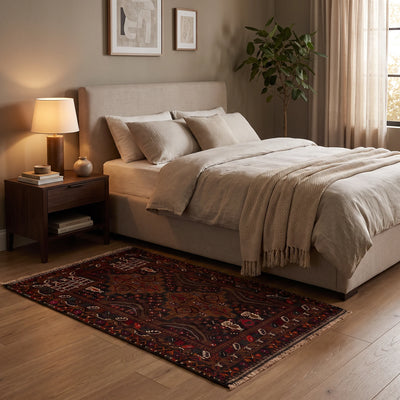 שטיח בלוץ' פרסי חום 134*89 | Baluch, Cozy Evening Mood, styled props.