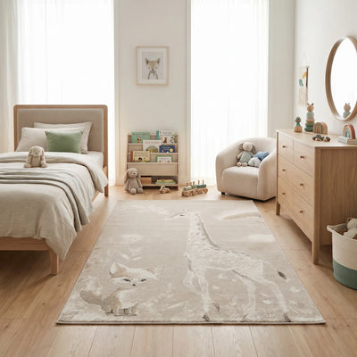 שטיח ג'ירף ושועל 01 בז', Dreamy Morning Glow, styled props.