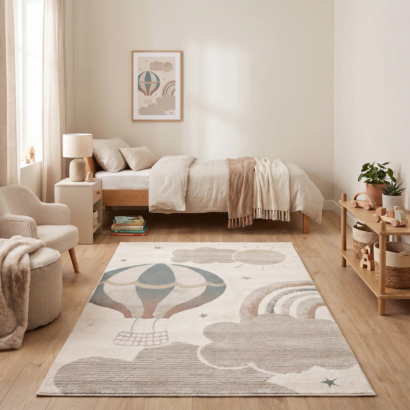 שטיח כדור פורח 01 קרם, Dreamy Morning Glow, styled props.