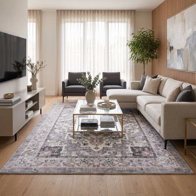 שטיח רחיץ מלטה 01 צבעוני | Malta Washable Rug, Dreamy Morning Glow, styled props.