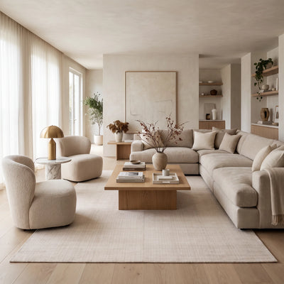 שטיח משי במבוק 02 CREAM, Dreamy Morning Glow, styled props.