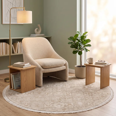 שטיח נול בוטיק 32 בז' עגול | Nool boutique, Dreamy Morning Glow, styled props.