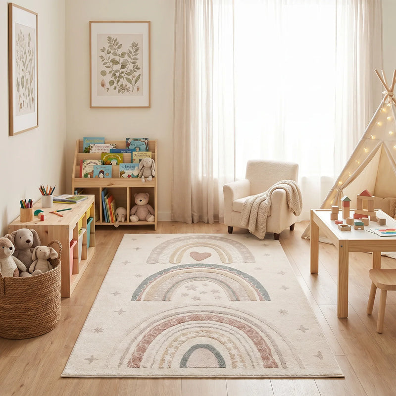 שטיח קשתות 01 קרם, Dreamy Morning Glow, styled props.
