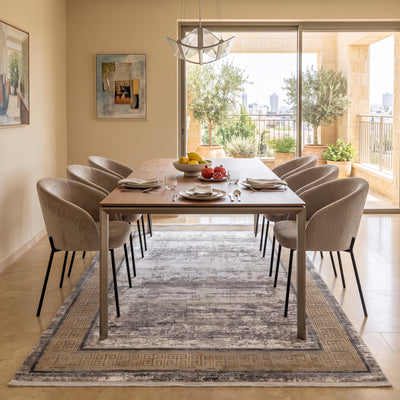שטיח נול בוטיק 17 אפור\זהב | Nool boutique, Clear Sunny Day, styled props.
