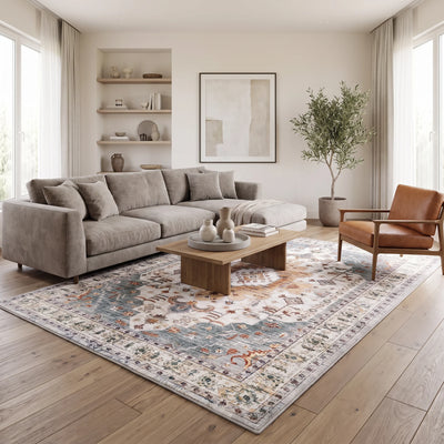 שטיח רחיץ מלטה 02 צבעוני | Malta Washable Rug, Dreamy Morning Glow, styled props.