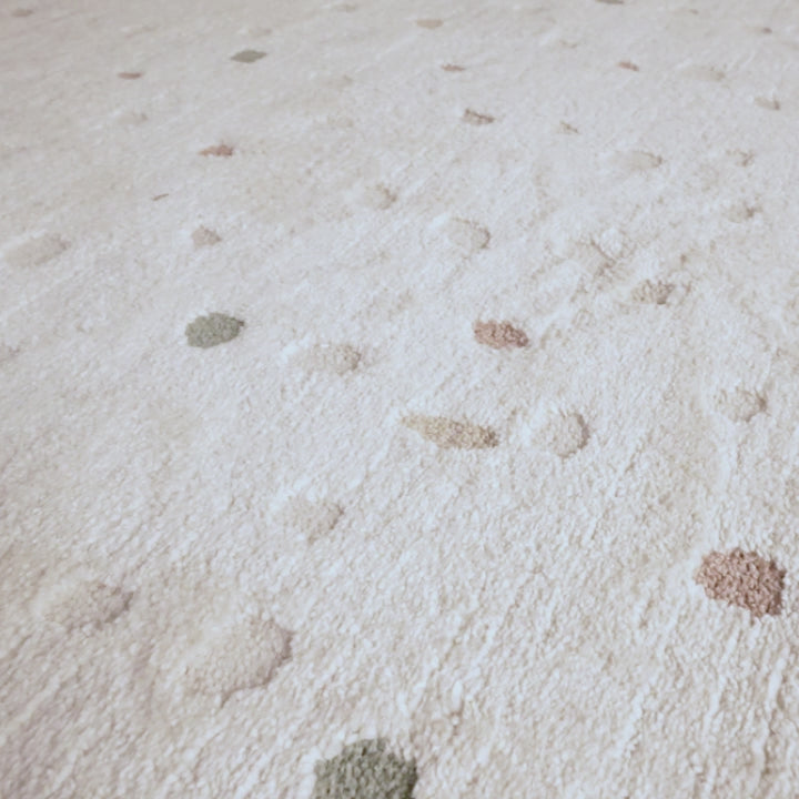 שטיח נקודות 01 קרם עגול