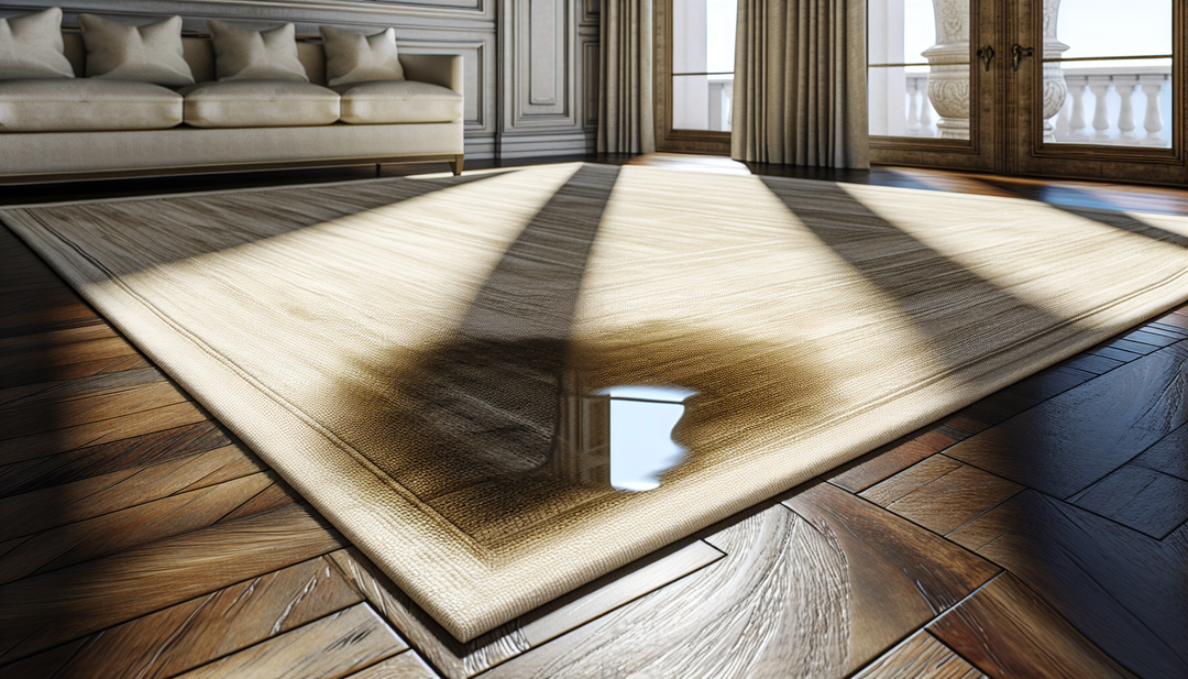 כתם מים על שטיח יוטה