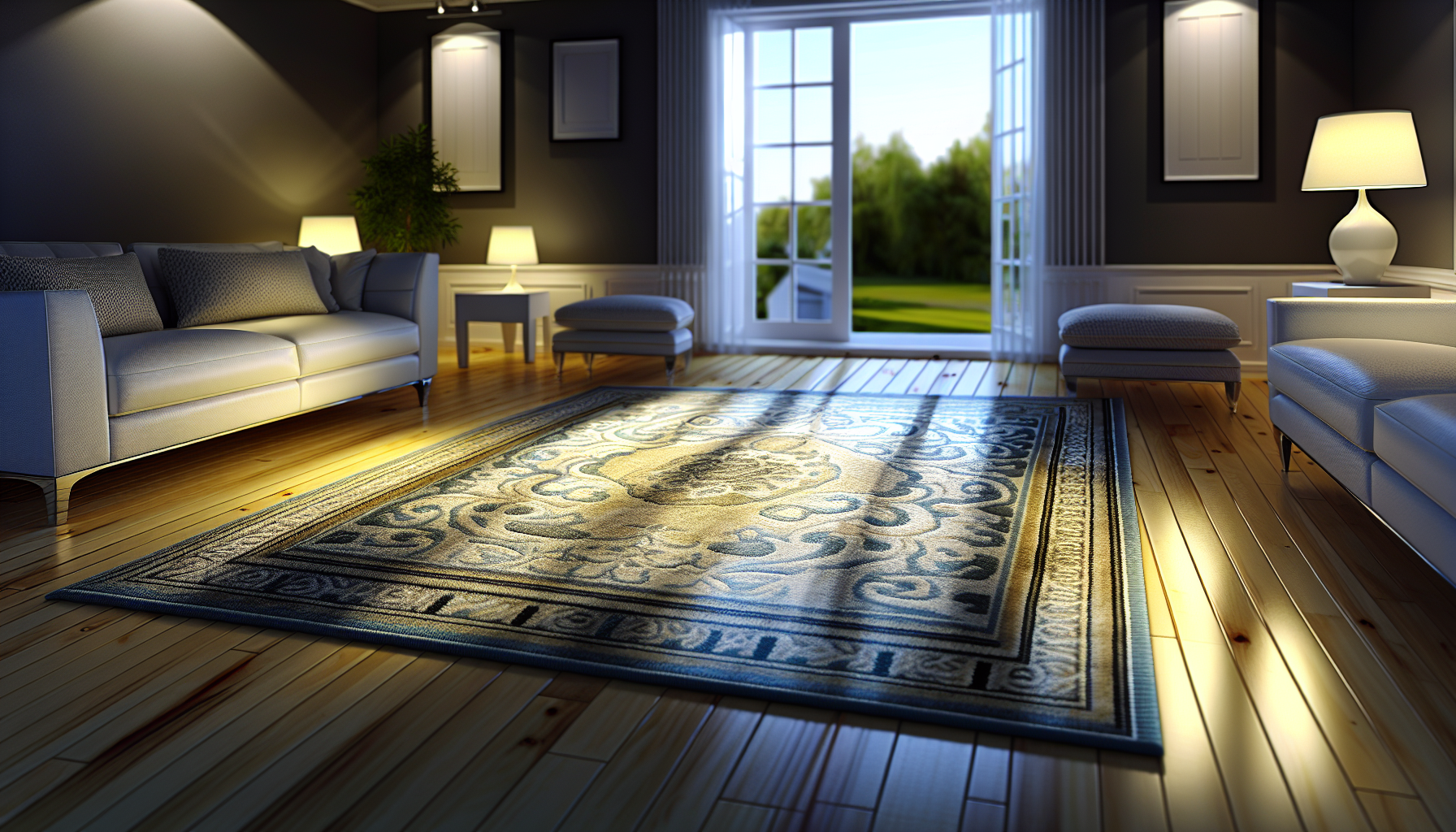 שטיח לסלון מואר