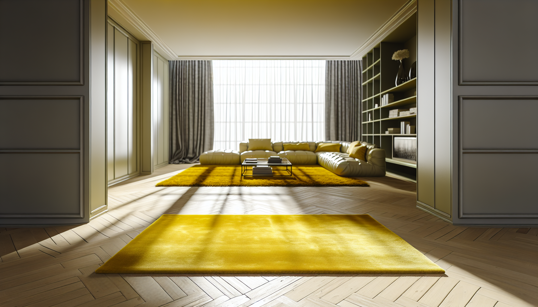 שטיח צהוב חרדל