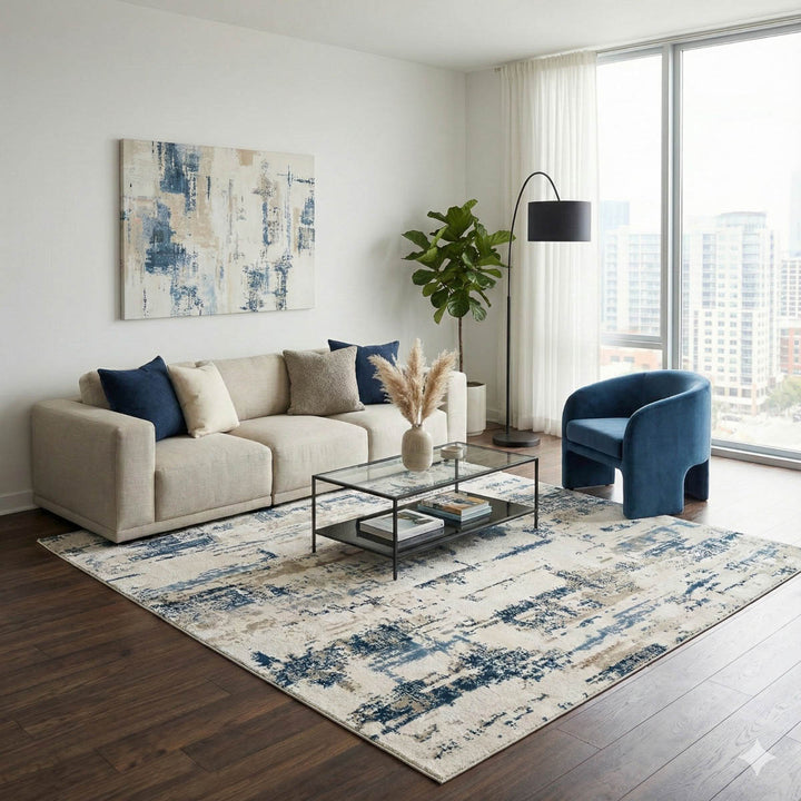 שטיח טוקיו 02 קרם\טורקיז | Tokyo