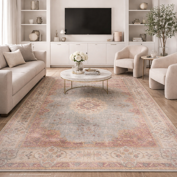 שטיח וינטאז' רוז 08 אפור/בריק | Vintage Rose