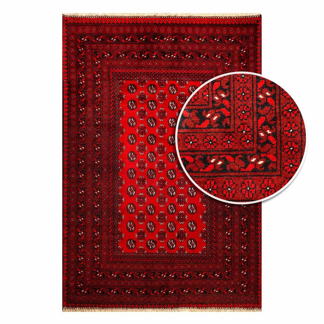 שטיח אפגני בוכרה 00 אדום 240*162 | Bokhara Rug