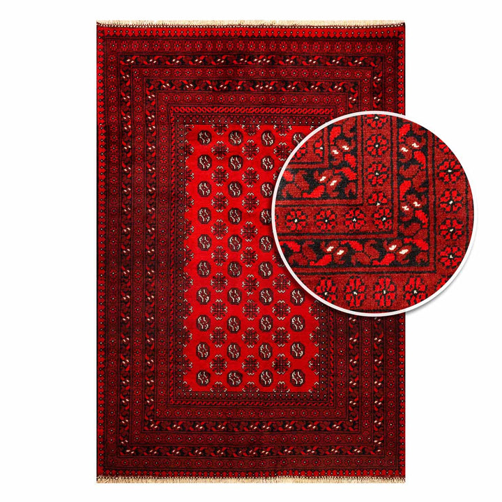שטיח אפגני בוכרה 00 אדום 240*162 | Bokhara Rug