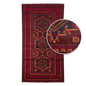 שטיח בלוץ' פרסי 00 אדום 218*113 | Baluch