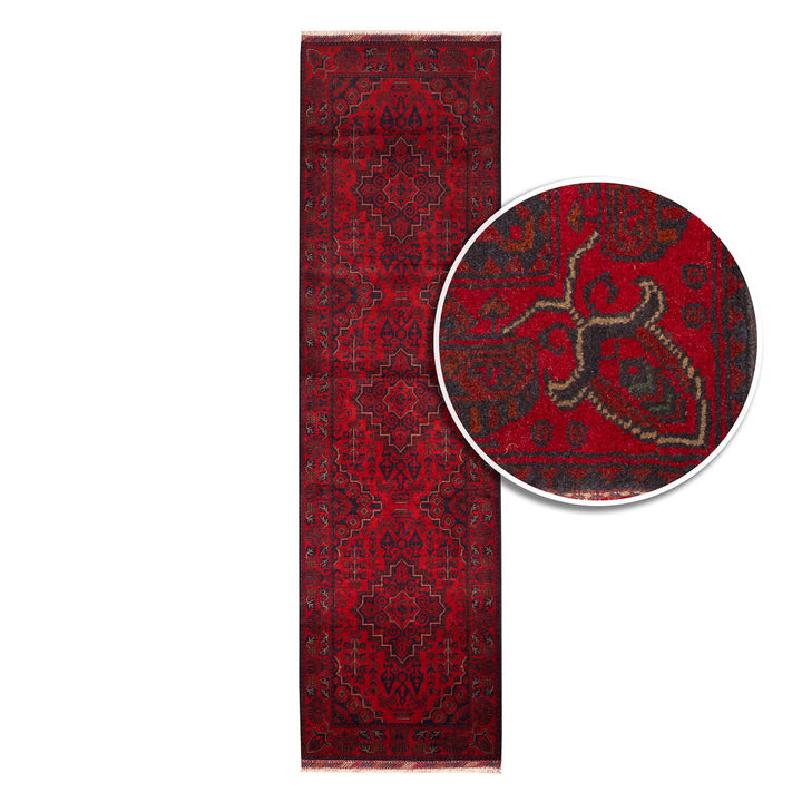 שטיח אפגני חלממדי 00 אדום 298*81