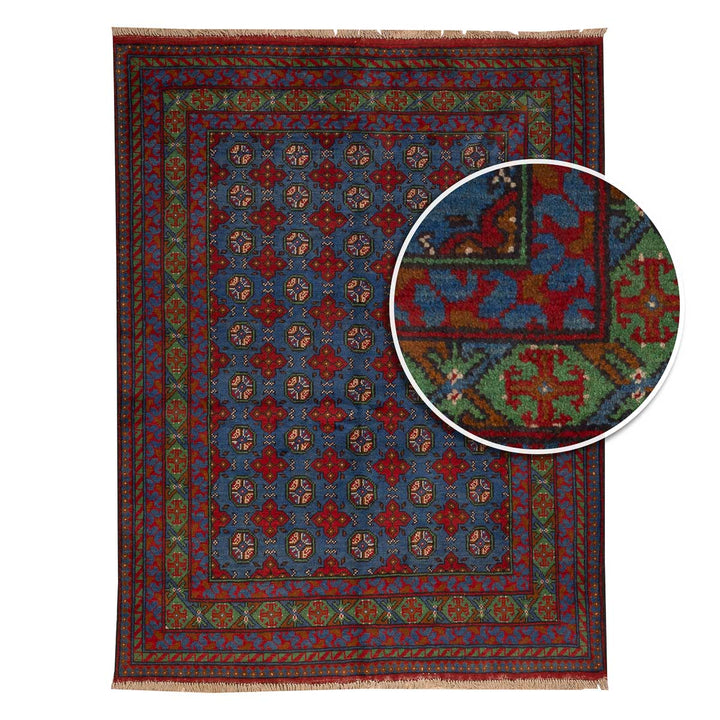 שטיח  אפגני בוכרה 00 כחול 197*150  | Bokhara Rug