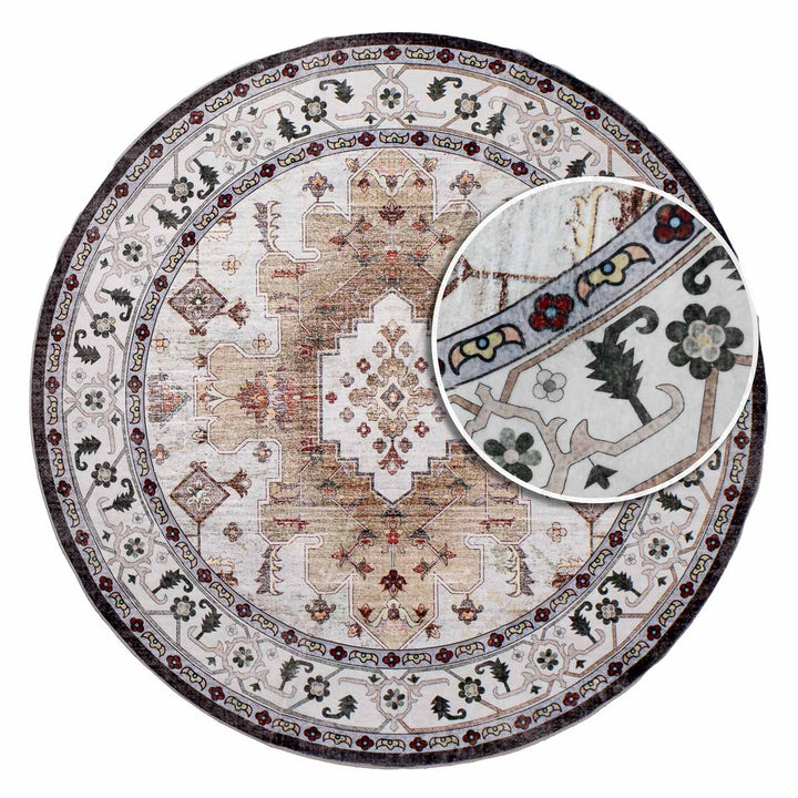 שטיח רחיץ מלטה  04 עגול צבעוני | Malta Washable Rug