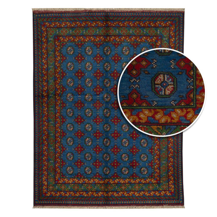שטיח אפגני בוכרה 00 כחול 200*154 | Bokhara Rug