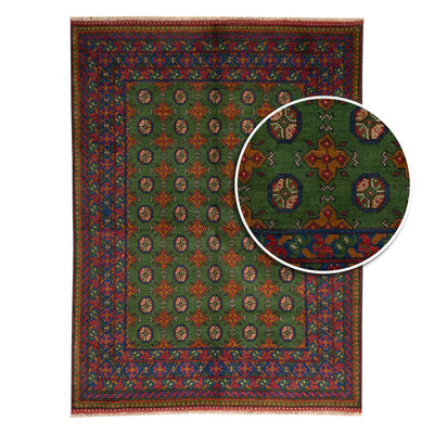 שטיח אפגני בוכרה 00 ירוק 203*152 | Bokhara Rug