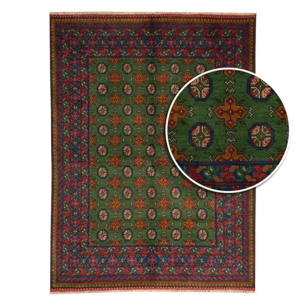 שטיח אפגני בוכרה 00 ירוק 203*152 | Bokhara Rug