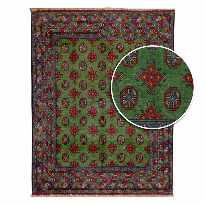 שטיח אפגני בוכרה 00 ירוק 198*152 | Bokhara Rug