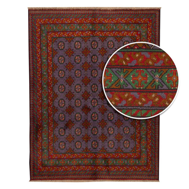 שטיח אפגני בוכרה 00 סגול 193*148 | Bokhara Rug