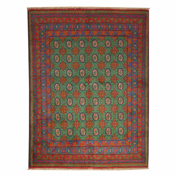 שטיח אפגני בוכרה 00 ירוק 197*148 | Bokhara Rug