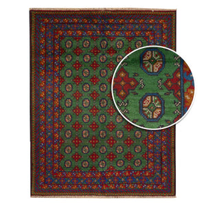שטיח אפגני בוכרה 00 ירוק 199*150 | Bokhara Rug