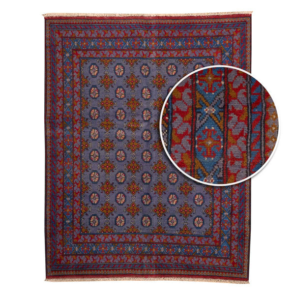שטיח אפגני בוכרה 00 סגול 188*150 | Bokhara Rug