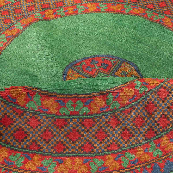 שטיח אפגני רגל פיל 00 ירוק  145*143