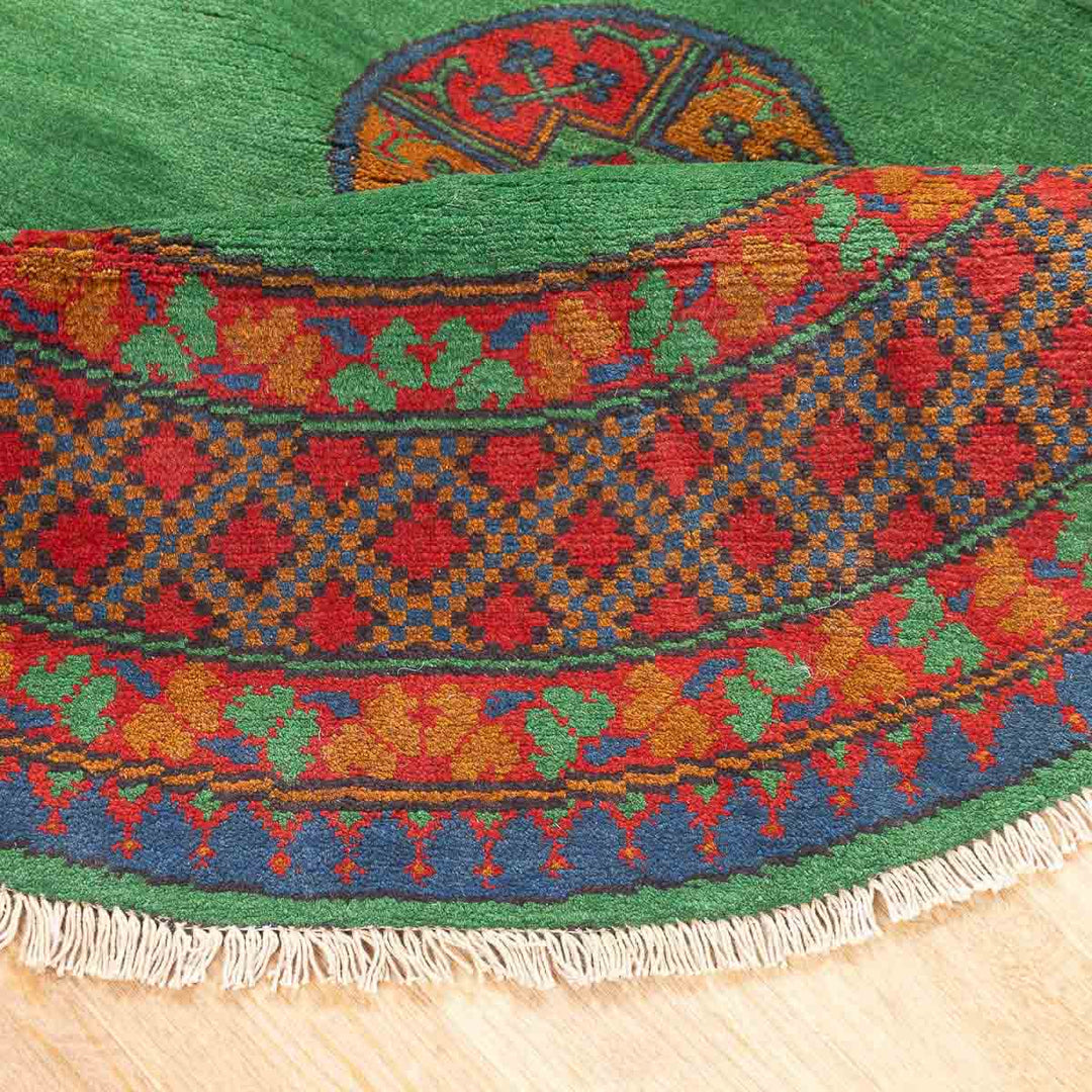 שטיח אפגני רגל פיל 00 ירוק  145*143