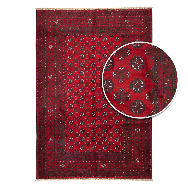 שטיח אפגני בוכרה 00 אדום 237*163 | Bokhara Rug