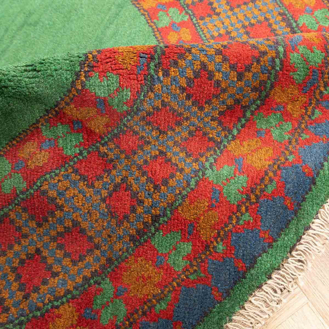 שטיח אפגני רגל פיל 00 ירוק  145*143