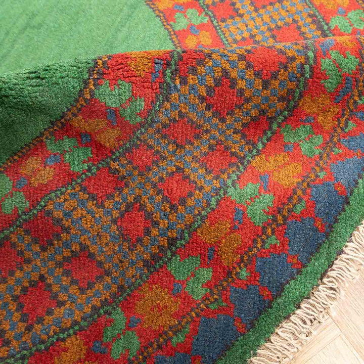 שטיח אפגני רגל פיל 00 ירוק  145*143