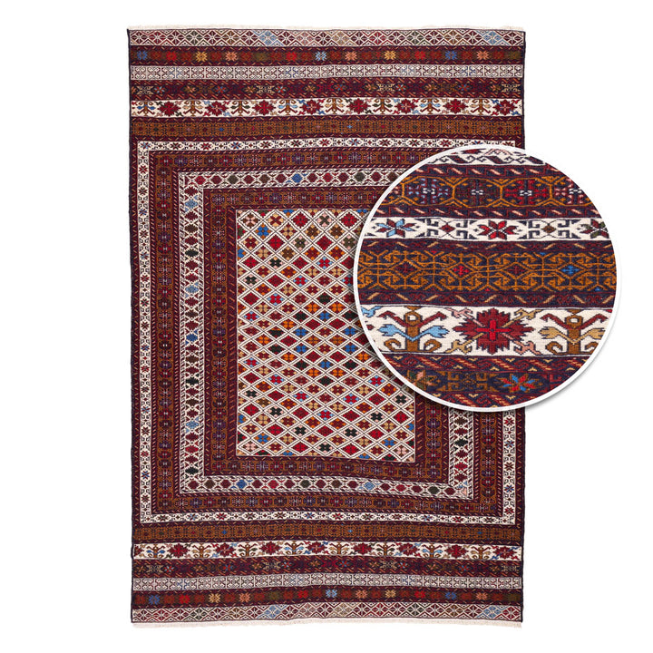 שטיח סומק פרסי 00 צבעוני 192*129| Persian Sumak