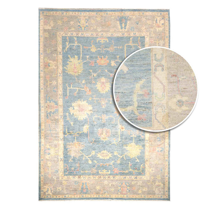 שטיח אושק 00 אפור תכלת 352*247 | Oushak