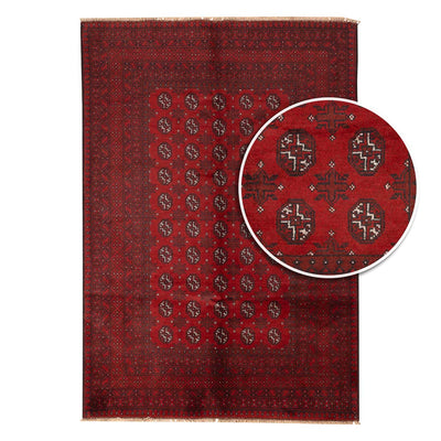 שטיח אפגני בוכרה 00 אדום 240*167 | Bokhara Rug